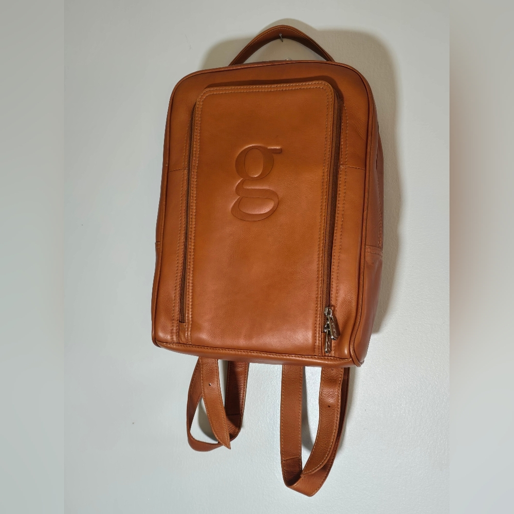 Piel Genuine Leather Tan Backpack